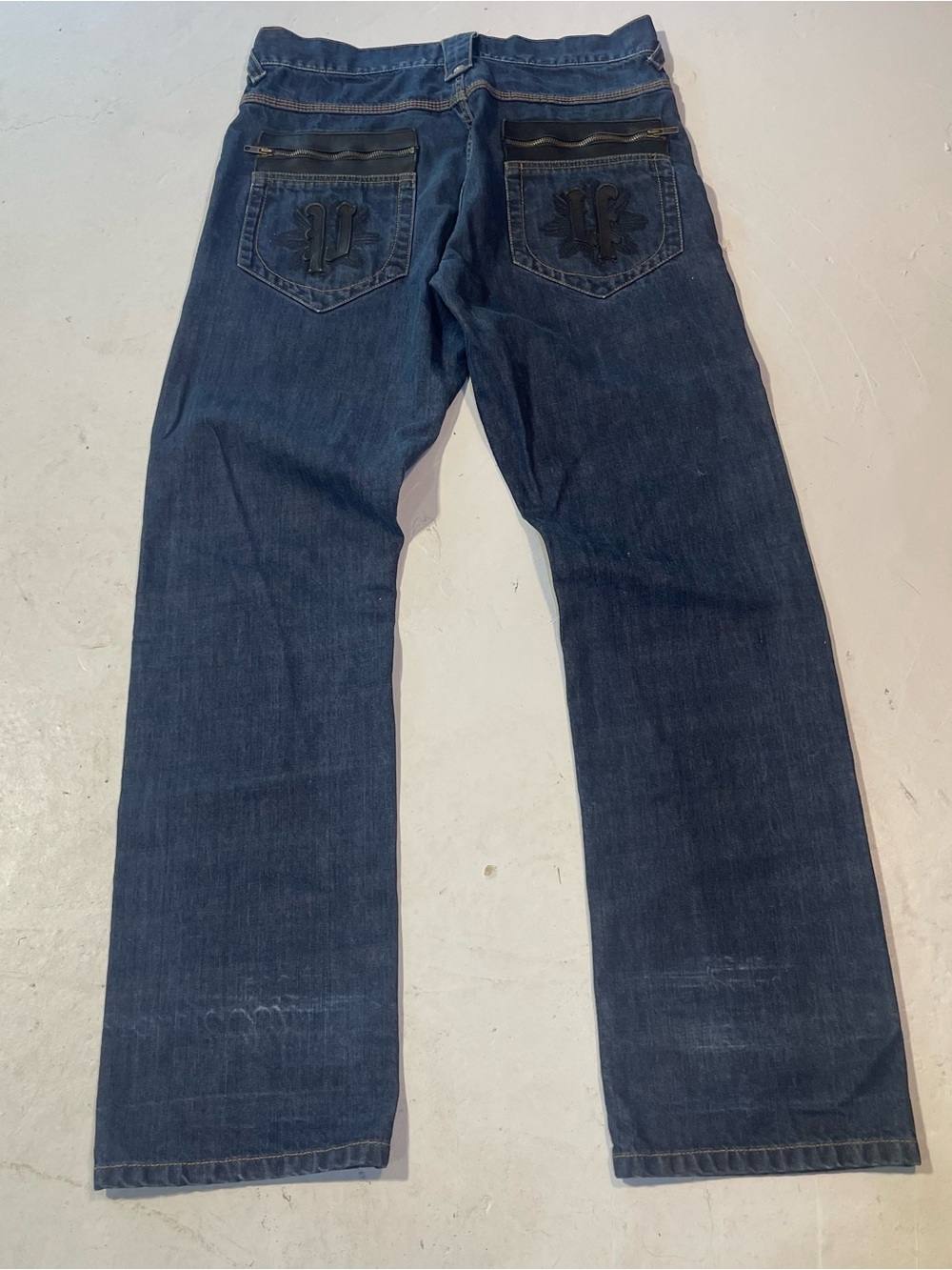 Pollution Embroidered Embellished Jeans